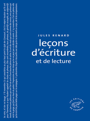 cover image of Leçons d'écriture et de lecture